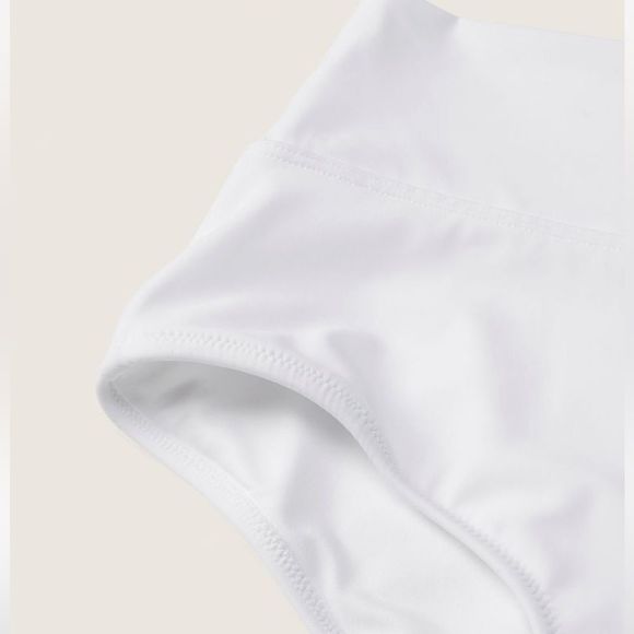 Victoria’s Secret Pink Swim High Waist Shortie Bikini Bottom Black Optic White - Picture 4 of 8